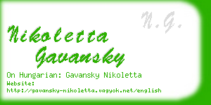 nikoletta gavansky business card